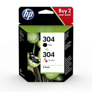 confezione hp 304 cartuccia combo 2-pack nero e colore