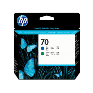 testina di stampa hp 70 azzurro e verde