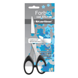 forbici 21cm lama in acciaio impugnatura nera starline