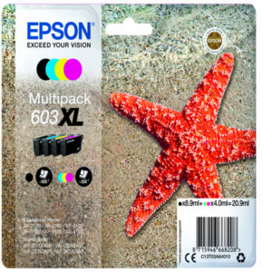 cartucce di inchiostro epson multipack bk/c/m/y xl serie 603 stella marina