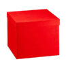 scatola c/coperchio 30x30x24cm seta rosso scotton