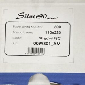 500 buste silver90 sicura strip fsc bianca inter. s/finestra110x230mm 90gr