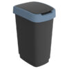 pattumiera 50lt in ppl nero/blu coperchio basculante rotho