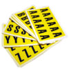 lettere adesive a-z 38 x 21mm 12et/fg. nero/giallo beaverswood