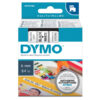 nastro dymo tipo d1 (6mmx7mt) nero/bianco 436130