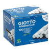 scatola 100 gessetti tondi bianco giotto