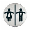 pittogramma d 8,3cm 'toilette uomo/donna' in acciaio