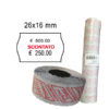 pack 10 rotoli 1000 etich. 26x16mm onda 'scontato' bianco perm. printex