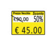 pack 10 rotoli 600 etich. 26x19mm 'taglio prezzo...' giallo perm. printex