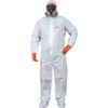 tuta protez.da rischio chimico dt125 tg. xl bianco-arancio monouso