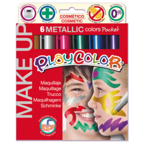 make up tempera solida playcolor astuccio con 6 colori metallic