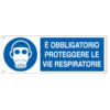 cartello alluminio 35x12,5cm 'e' obligatorio proteggere le vie respiratorie'