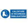 cartello alluminio 35x12,5cm 'calzatura di sicurezza obbligatoria'