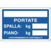 cartello alluminio 30x20cm 'portate: spalla / piano'