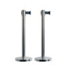 set 2 colonnine segnapercorso con nastro nero 210cm budget retractable securit