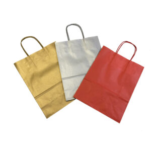 blister 25 shoppers carta kraft 26x11x35cm twisted assortiti colori natalizi