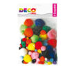 pompons busta da 40pz colori assortiti deco