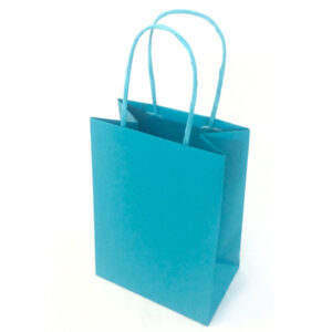 25 shoppers carta kraft 14x9x20cm twisted turchese