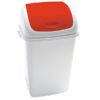 pattumiera a basculante 50lt rif basic bianco/rosso