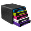 cassettiera 5 cassetti standard nero/multicolori 7-111 smoove cep