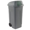 bidone mobile cen push 100lt grigio c/coperchio verde per raccolta diff.