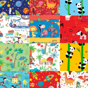 scatola 100fg carta regalo raso bambini 70x100cm rex sadoch