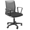 sedia home/office smart light schienale in rete nero seduta nera c/braccioli