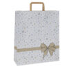 25 shopper natale carta c/maniglie piattina 26x11x34,5cm stars bianco