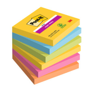 cf. 6pz blocco 90foglietti post-it super sticky 76x76mm 654-6ss-carn carnival