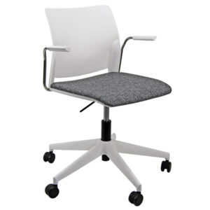 seduta home/office alpha apgbbrt bianco/grigio con braccioli inclusi