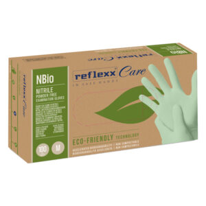 conf 100 guanti in nitrile bio tg s verde pastello reflexx