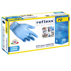 conf 100 guanti in nitrile r72 taglia l azzurri foodline reflexx