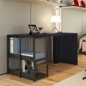 scrivania home-office smarty 140x69xh72,4cm nero venato