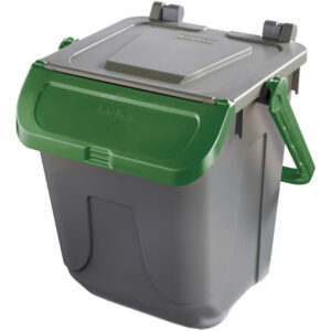 contenitore portarifiuti ecology 25lt c/sportello e maniglione verde