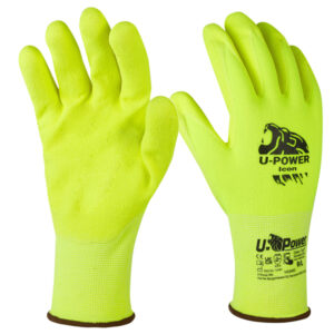 guanti di protezione icon taglia 08 giallo fluo c/polsino giallo u-power