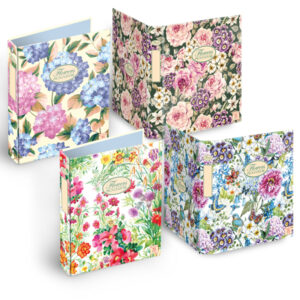 raccoglitore a 4 anelli pigna nature flowers 18,5x22cm anelli 30mm