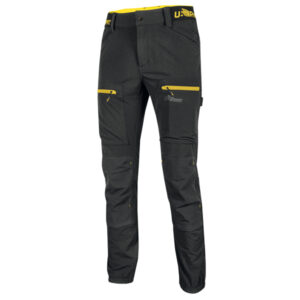 pantalone horizon tg. l nero-giallo u-power