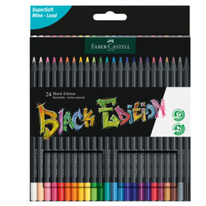 astuccio 24 matite colorate triangolare black edition faber-castell