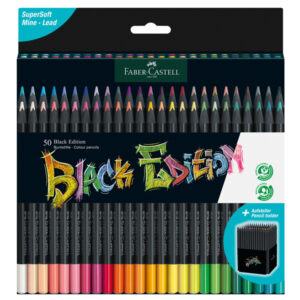 astuccio 50 matite colorate triangolare black edition faber-castell