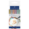 astuccio 6 marcatori metallics colori assoriti faber-castell