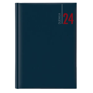 agenda giornaliera 2024 dim.17x24cm cop. in carta imbottita blu