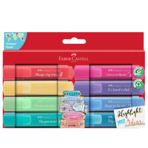 astuccio 8 evidenziatori textliner 46 in colori assortiti pastel faber castell