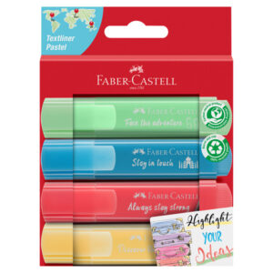 astuccio 4 evidenziatori textliner 46 in colori assortiti pastel faber castell