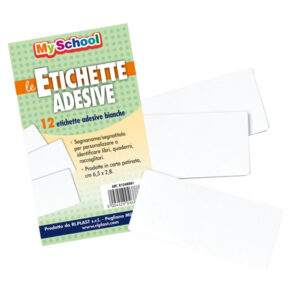 bustina 12 etichette segnanomi 6,3x2,8cm bianco ri.plast