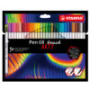 astuccio 30 pennarelli pen 68 brush arty line stabilo