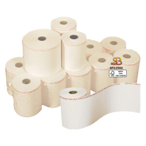 blister 4 rotoli carta termica 55gr bpa free 60mm x 90mt d 88mm per bilance