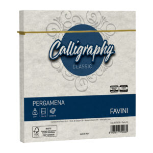 25 buste calligraphy pergamena 170x170mm 90gr perla 10 favini