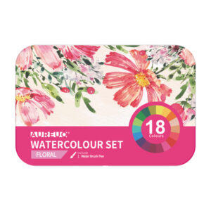 set 18 demi-godet + pennello brush colori floreali dom