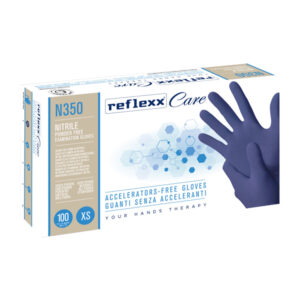 conf 100 guanti nitrile ipoallergenici n350 s/accelerenti taglia xs blu reflexx