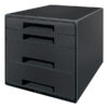 cassettiera a cubo 4 cassetti nera leitz recycle